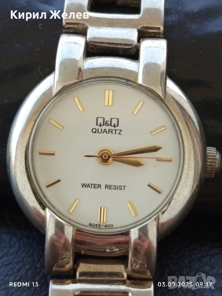 Елегантен Фин дамски часовник Q/ Q QUARTZ WATER REZIST стилен 32537, снимка 1