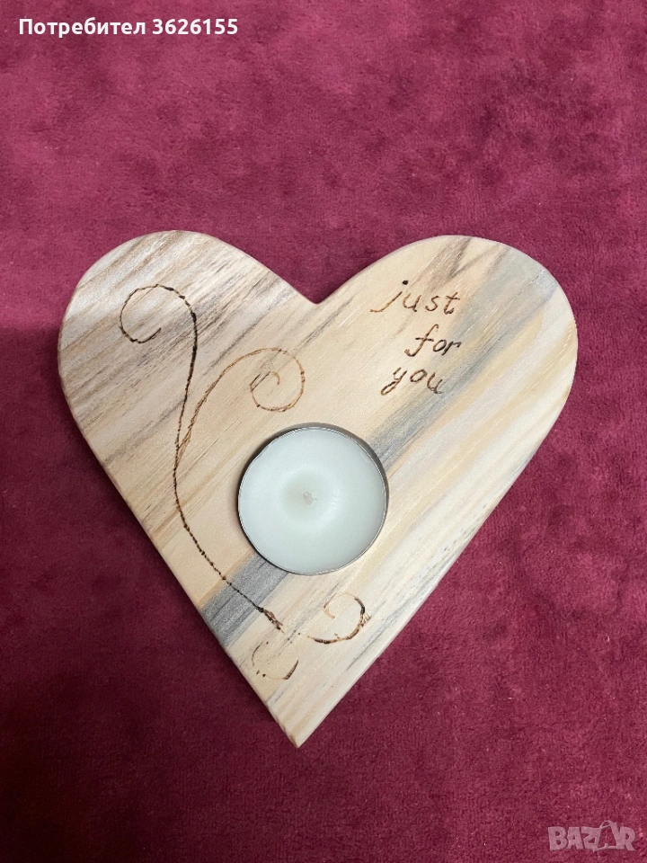 Свещник Сърце, снимка 1