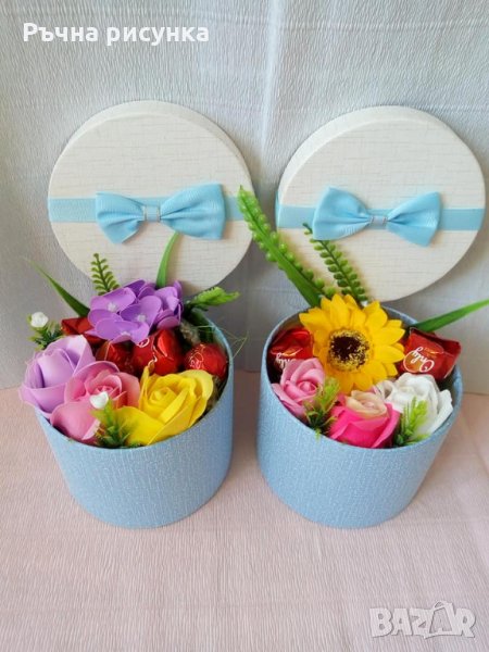 Кутия с рози и бонбони, снимка 1