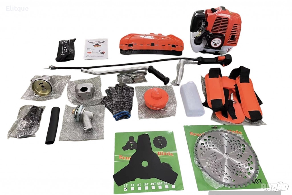 Бензинов тример за косене на трева KraftRoyal 4500W - Професионално косене и Удобство 74 кубика, снимка 1