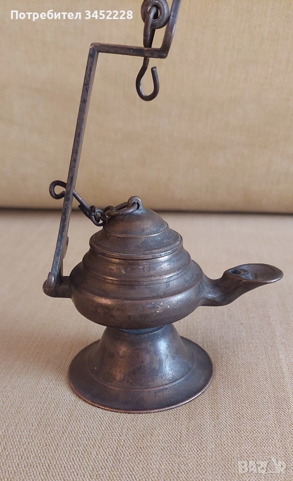 лампа маслена месинг ретро за колекционери , снимка 1