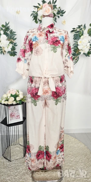 Нов дамски комплект с рози💕, снимка 1