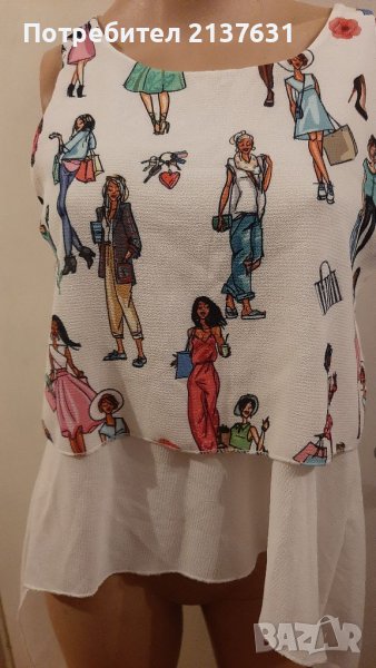 ДАМСКА Италианска БЛУЗА  с удължен гръб -  Размер М / L , снимка 1