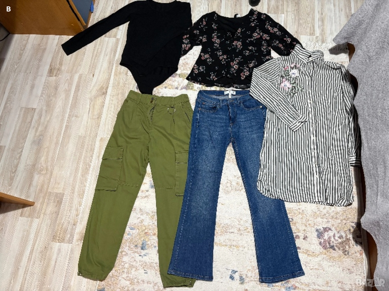 Комплект дънки + панталони + блузи размер S, снимка 1