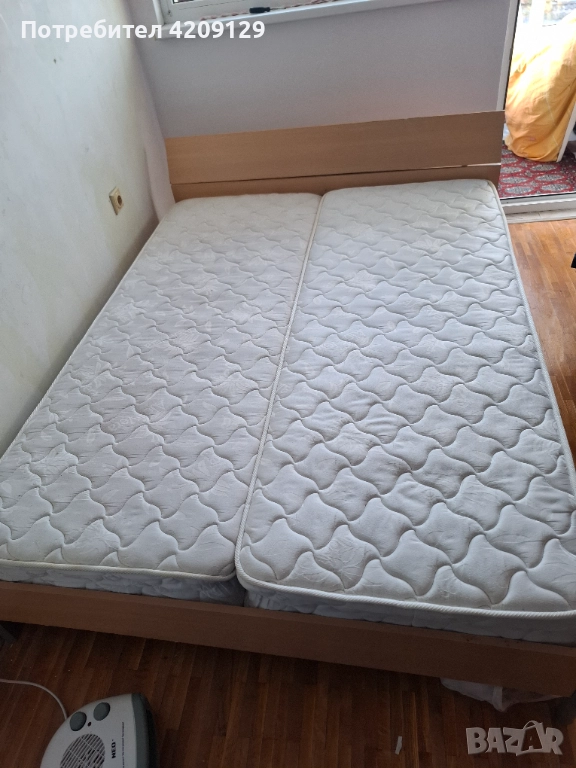 Продавам легло 150/200 с 2 матрака, снимка 1
