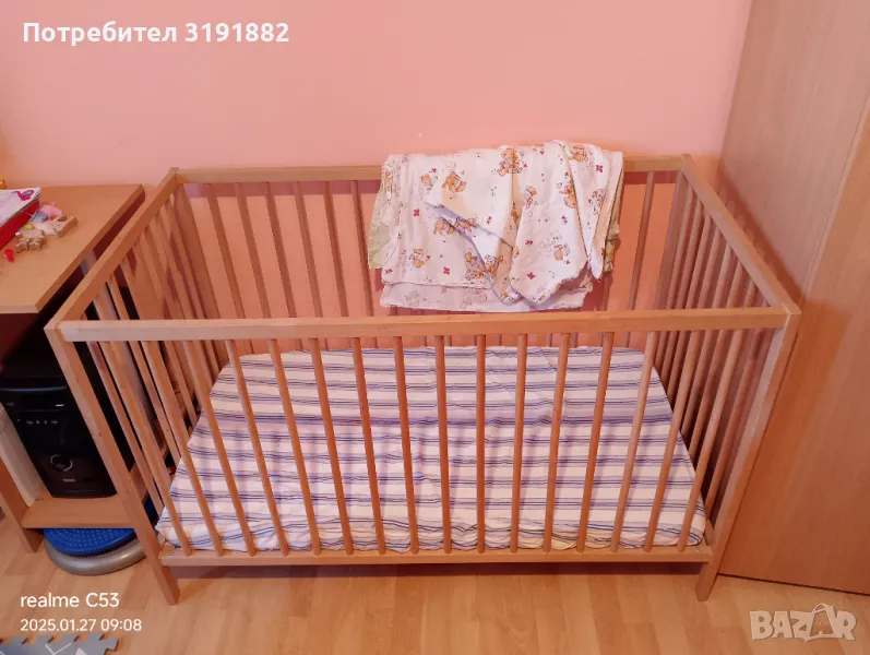 Детски креват,детска кошара+матрак, снимка 1