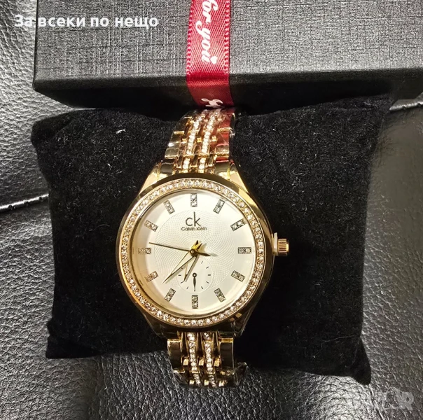 Calvin Klein Дамски Ръчен Златист Часовник В Кутия Код VL-138, снимка 1
