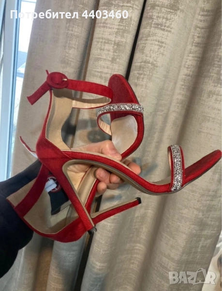 Обувки на тънък ток/ велурени токчета / high heels, снимка 1