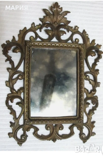 Невероятно бронзово настолно огледало, снимка 1