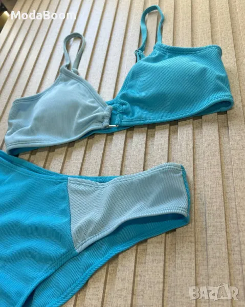 Син дамски бански от две части , снимка 1