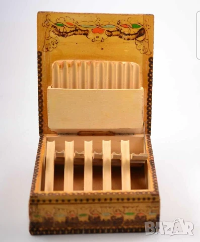 Старинна кутия за 10  броя цигари за за си свиете цигарки и да си ги подредите и са са винаги до вас, снимка 2 - Антикварни и старинни предмети - 51318222
