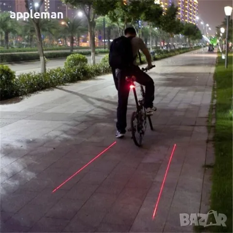 Заден стоп габарит светлина за велосипед със лазер и 2бр батерии, снимка 4 - Части за велосипеди - 48609520
