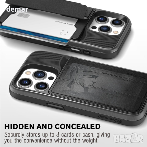 Калъф VENA vCommute Wallet за Apple iPhone 15 Pro (6.1"), (съвместим с Magsafe, военна защита), снимка 5 - Калъфи, кейсове - 44767360