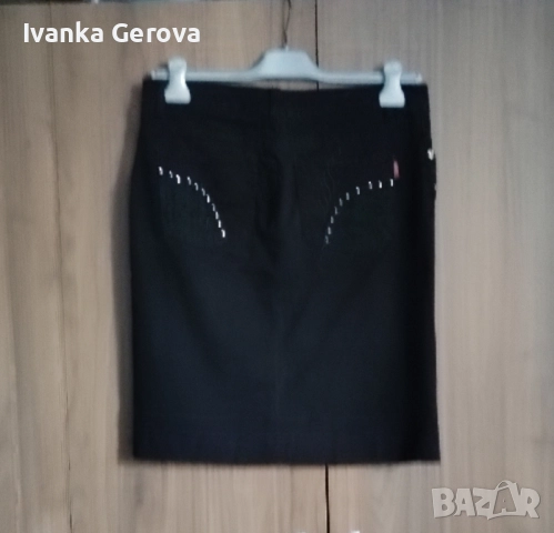 Дамска пола дънкова,черна,от Италия,като нова, снимка 2 - Поли - 51831804