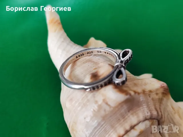 Оригинален сребърен пръстен панделка pandora, снимка 3 - Пръстени - 49110755