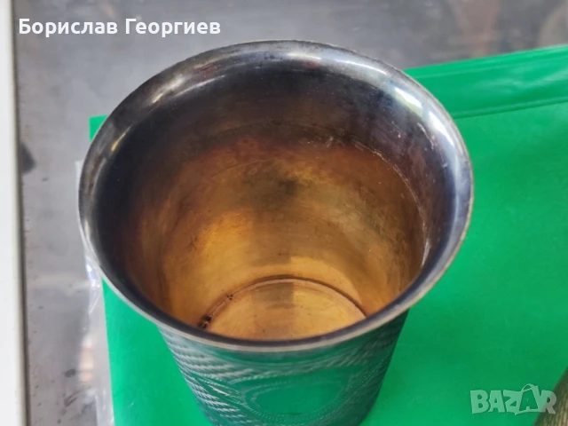 Стари чаши метални с посребряване, снимка 2 - Антикварни и старинни предмети - 51169392
