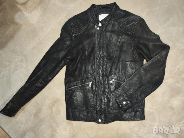 Zara кожено яке, М, естествена кожа , снимка 3 - Якета - 47423173