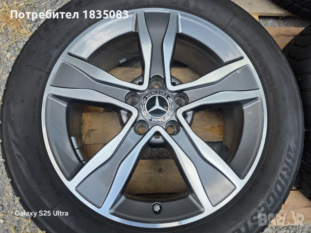 Лети джанти 17ки 5х112 Mercedes + зимни гуми 225/50/17 Bridgestone, снимка 4 - Гуми и джанти - 55830676