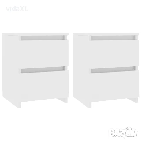 vidaXL Нощни шкафчета, 2 бр, бели, 30x30x40 см, инженерно дърво