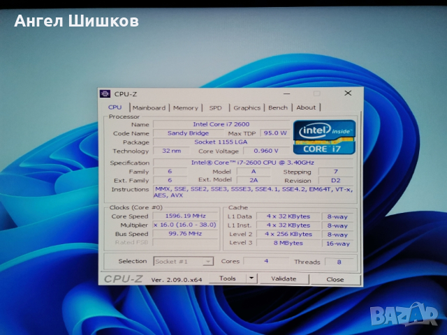 Intel Core i7-2600 SR00B 3400MH 3800MHz (turbo) L2-1MB L3-8MB 95W Socket 1155, снимка 3 - Процесори - 33261556