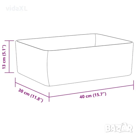 vidaXL Мивка, 40x30x13 см, керамична, бяла, снимка 9 - Мивки - 56146124