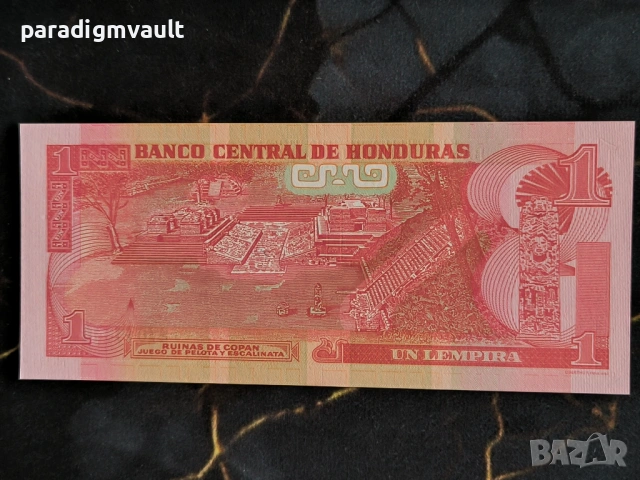 Банкнота - Хондурас - 1 лемпира UNC | 2012г., снимка 2 - Нумизматика и бонистика - 54092752
