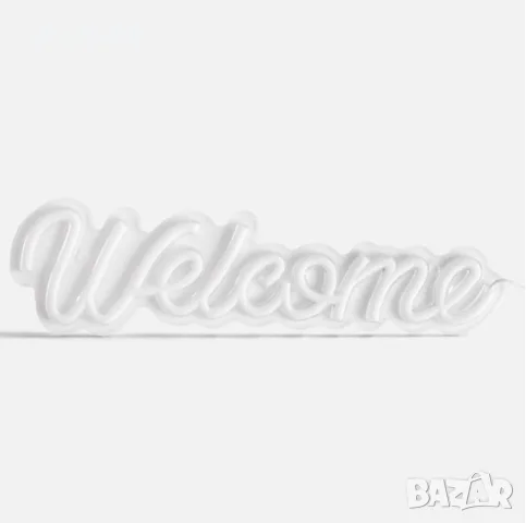 Светеща табела, Панел с надпис Welcome, бяла, снимка 3 - Лед осветление - 44010348