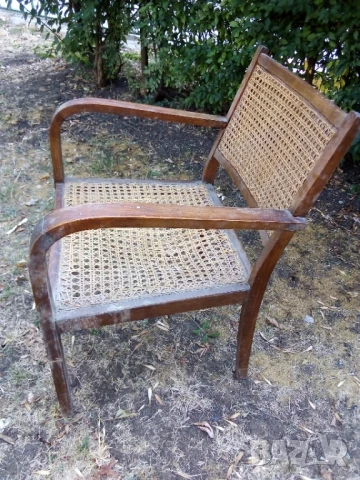 Дърво и ратан, ретро кресло, снимка 5 - Антикварни и старинни предмети - 51318778