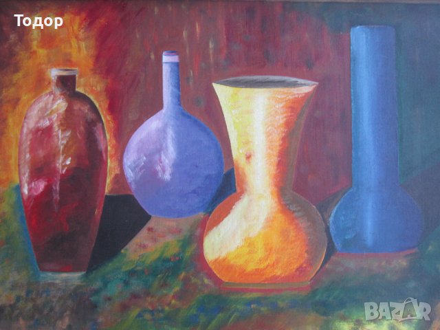 Страхотна картина масло върху платно подписана 77, снимка 4 - Картини - 37345856