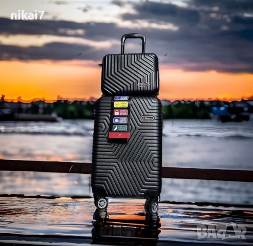 пътнически куфар+авио чанта лек здрав 100%ABS 54/39/20 4ри колела 360°, снимка 11 - Куфари - 42072756