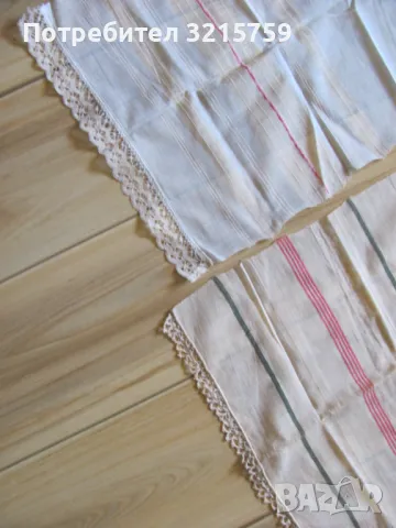 19в. кърпа, месал, ръчно тъкан кенар , дантела, 96х36см./2бр, снимка 8 - Антикварни и старинни предмети - 50421297