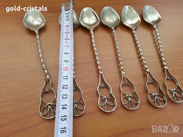 Руски  лъжички филигран, снимка 3 - Антикварни и старинни предмети - 30635578