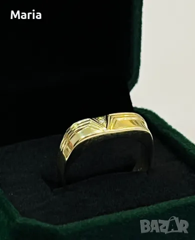 Пръстен жълто злато и брилянт Unisex