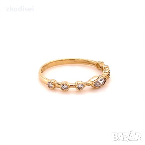 Златен дамски пръстен 1,44гр. размер:57 14кр. проба:585 модел:16699-3, снимка 3 - Пръстени - 40660460