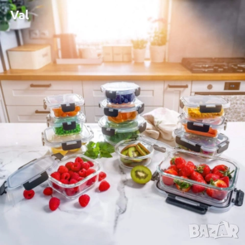 Комплект от 12 стъклени кутии за храна Termoli - дълготрайна свежест на храната, снимка 7 - Кутии за храна - 53905346