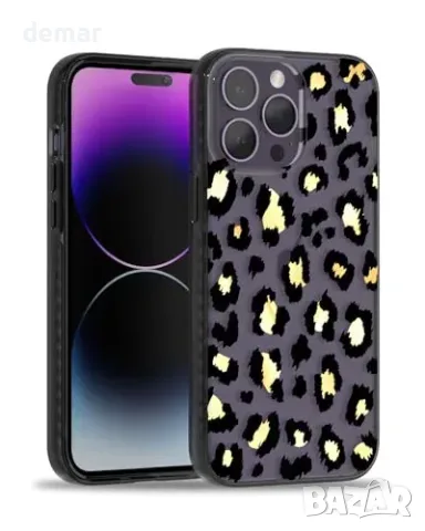 Прозрачен калъф SCORPIFY за iPhone 15 Pro Max със златист леопардов принт, снимка 2 - Калъфи, кейсове - 56228553