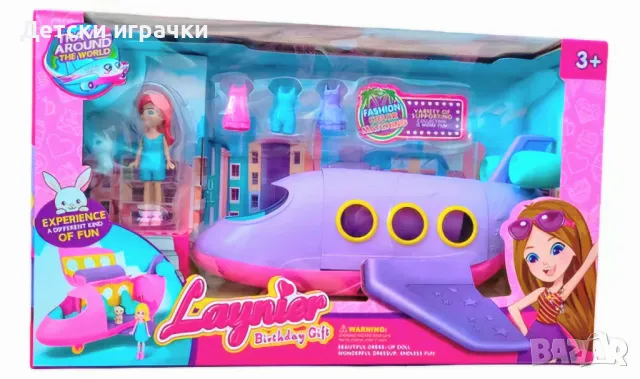 Детски Самолет с Кукла Барби, дрехи и домашен любимец, комплект , снимка 6 - Кукли - 49177748
