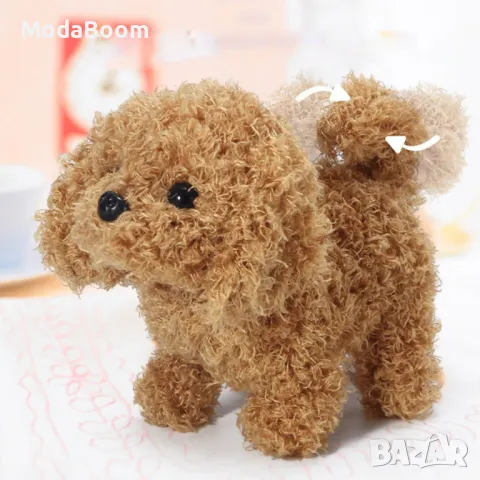 Елтекрическо плюшено лаещо кученце с батерии. Характеристики:  Въртене на опашка, снимка 4 - Плюшени играчки - 48905381