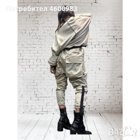 Комплект от 2 части панталон текстил, блуза плътно трико, снимка 4 - Комплекти - 54193668