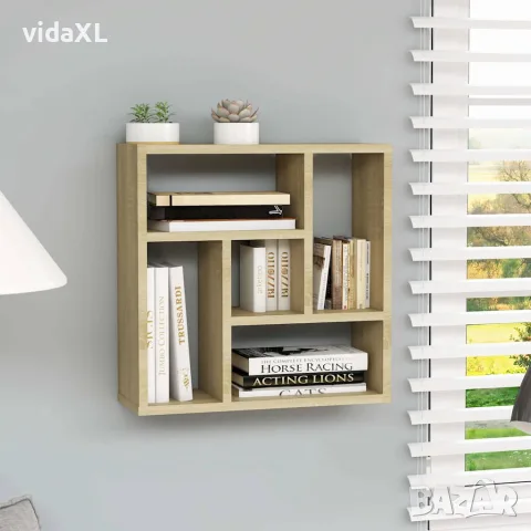 vidaXL Стенен рафт, дъб сонома, 45x16x45 см, инженерно дърво, снимка 2 - Етажерки - 56147813