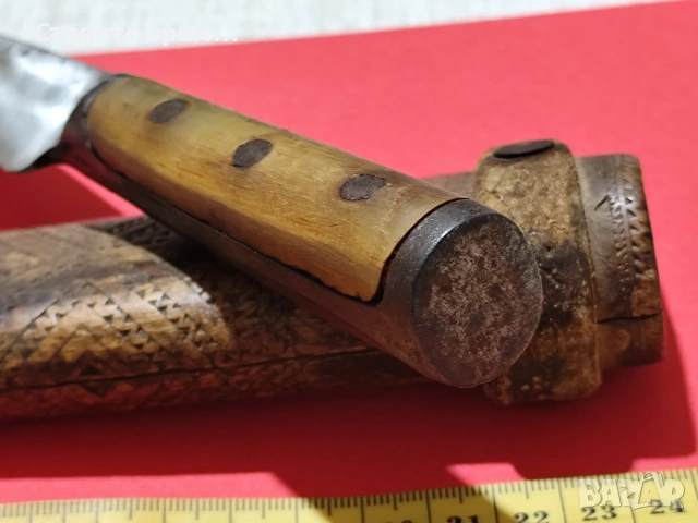СТАР БУЙНОВСКИ НОЖ с ДЪРВЕНА  КАНИЯ , снимка 9 - Други ценни предмети - 54047956