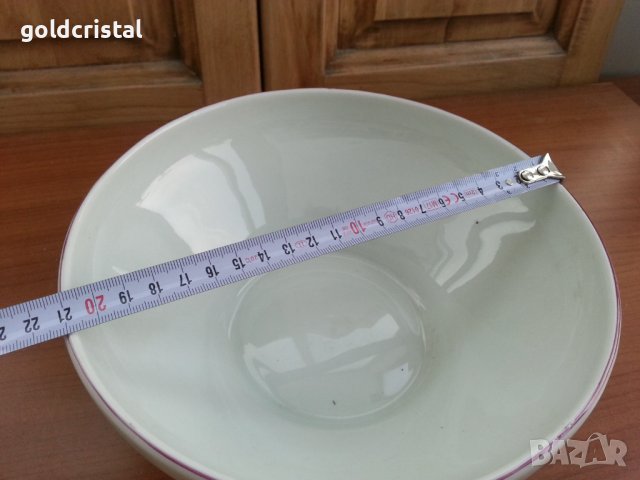 Стар български порцелан купа голяма, снимка 4 - Антикварни и старинни предмети - 36982384
