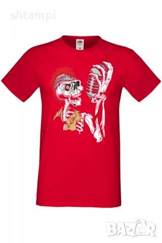 Мъжка тениска Sceleton singer,Изненада,Повод,Подарък,Празник