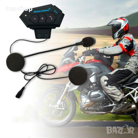 Интерком за 6 човека, комуникационна система за мотоциклети, с безжични слушалки, BT-12 с Bluetooth 