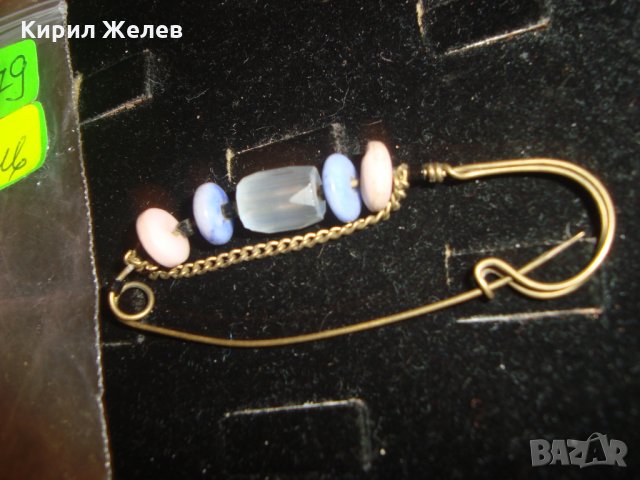 РЕТРО АРТ ВИНТИДЖ БРОШКА ИГЛА с КАМЪНИ БРОНЗ 3279, снимка 2 - Други - 30523592