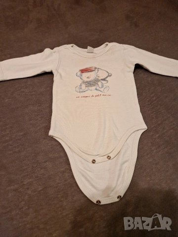 0-3м 62см Боди, памук, бяло, без следи от употреба 