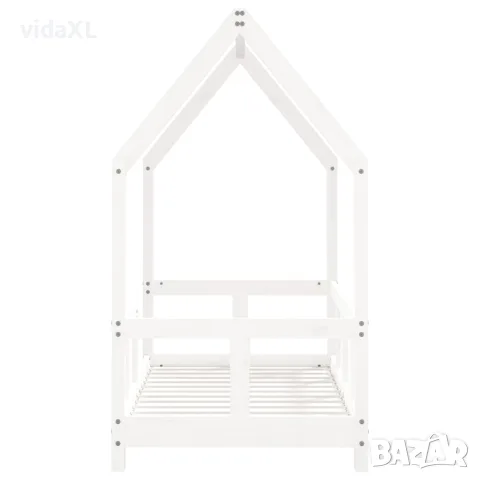 vidaXL Рамка за детско легло, бяла, 70x140 см, бор масив, снимка 5 - Бебешки легла и матраци - 56148160