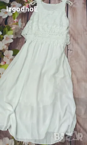 M дълга бяла лятна рокля , снимка 1