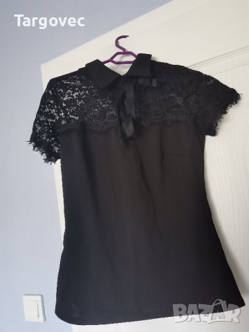 Елегантна блуза с къс ръкав, снимка 1 - Корсети, бюстиета, топове - 40374557