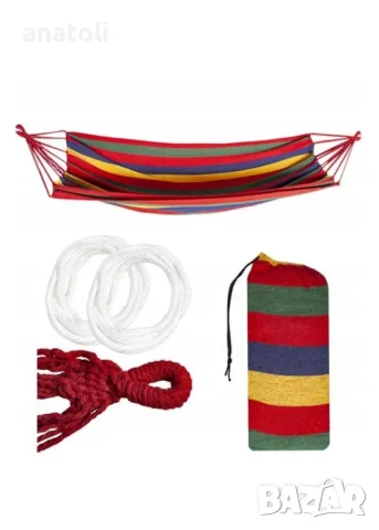 Хамак 80х200 см, памук, максимално тегло 120 кг, калъф  от Германия чисто нови , снимка 4 - Градински мебели, декорация  - 48140627
